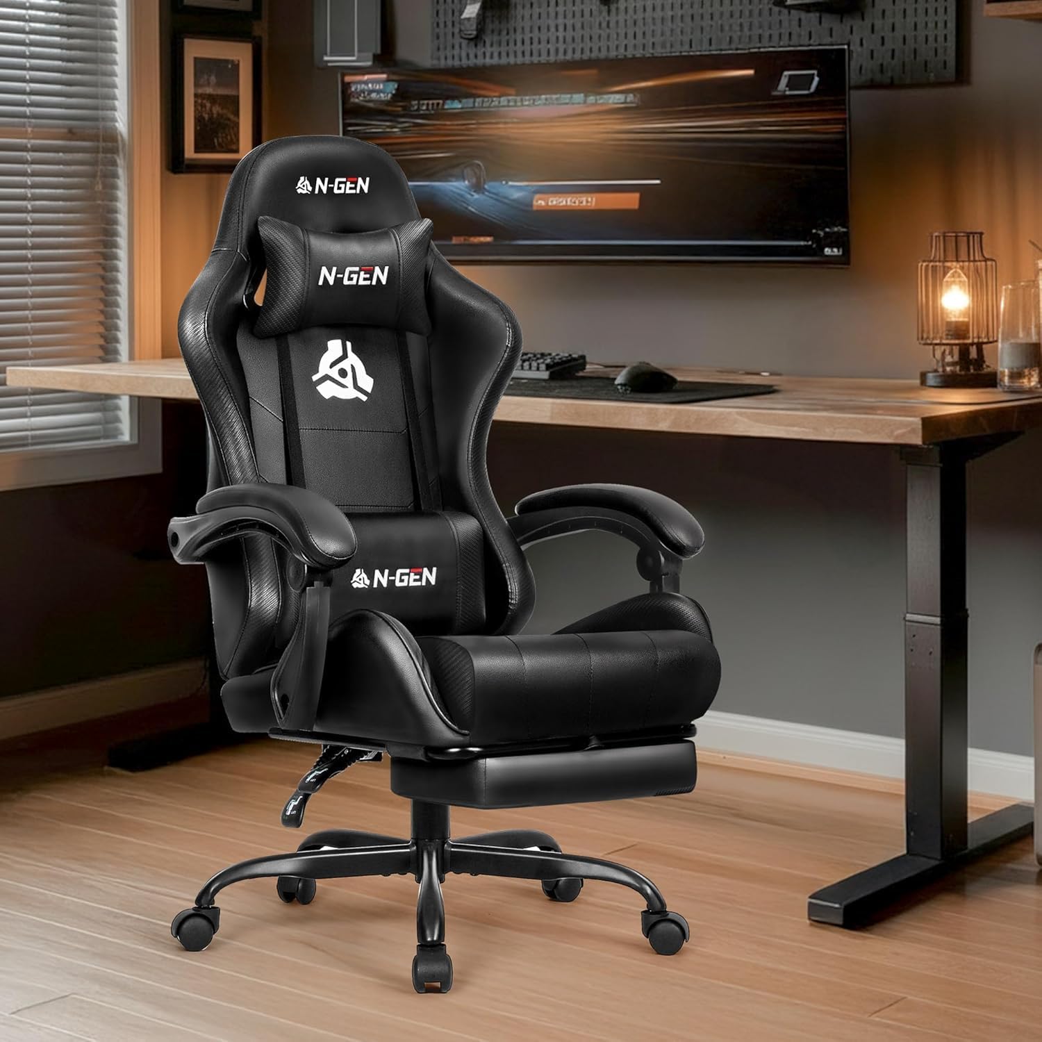 كرسي ألعاب مع مسند للقدمين ودع - مراجعة Ergonomic Office Chair وسعره