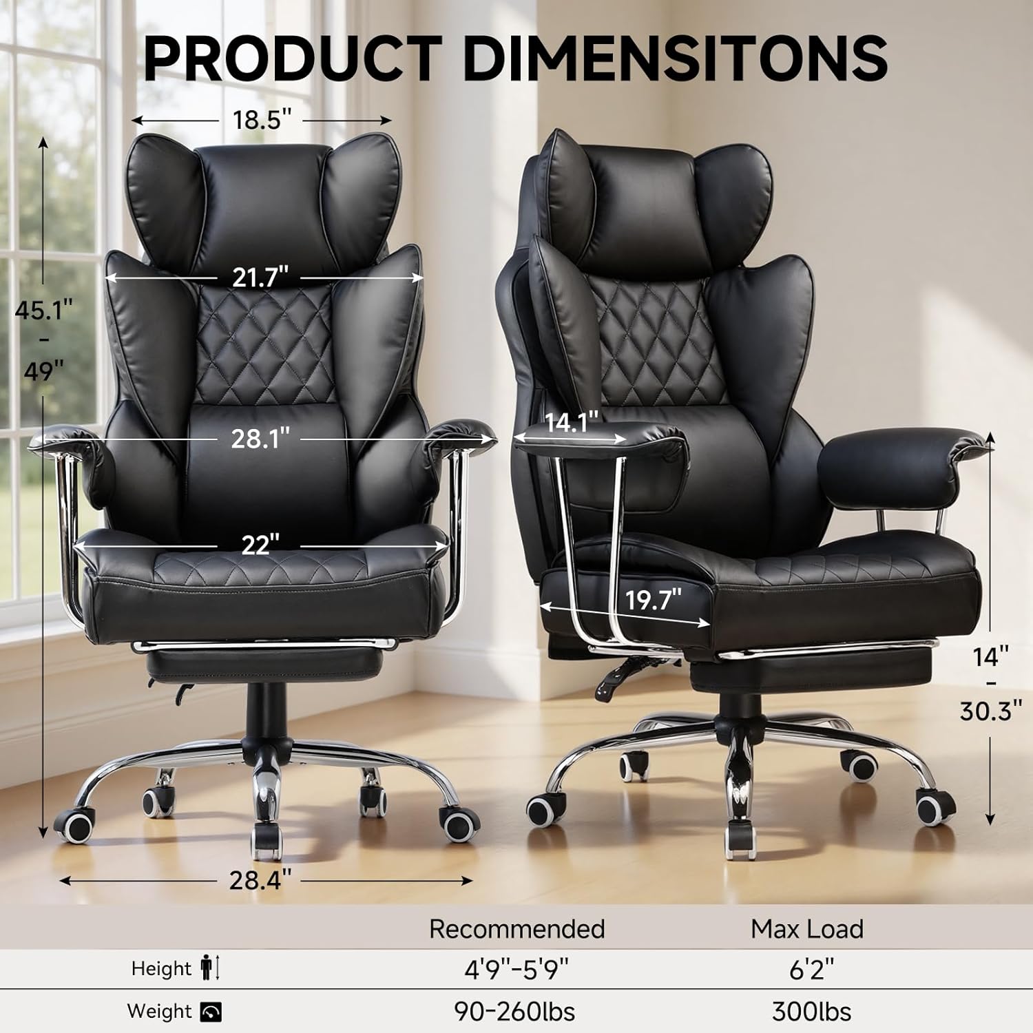 كرسي مكتب كبير الحجم مع مسند ل - مراجعة Ergonomic Office Chair وسعره